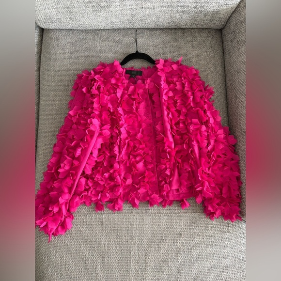 Zara fushia Petal Textured Fitted Statement Jacket – Size Medium - Picture 8 of 13